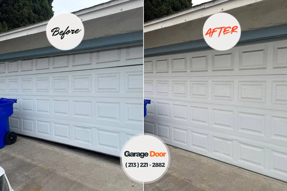 Before and after: garage door repair Shorewood Forest, IN
